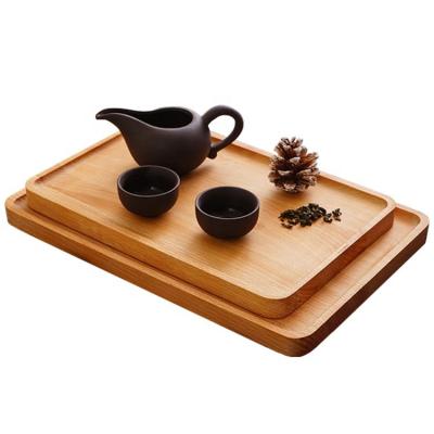 China Customized Natural Solid Wood Bamboo Food Cutlery Tray in Different Sizes and Shapes for sale