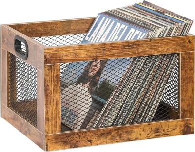 China Wooden Record Holder for Storage Classic Cube Record Organizer Storage As your request for sale