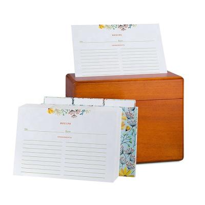 China Convenient 250 Recipe Card Storage in Pine Wood Kitchen Recipe Box 6.9