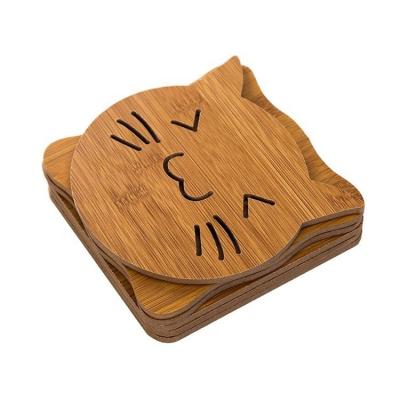 China Creative Bamboo Place-mat for Customized Painted Wood Plain Color Tea Cups and Bowls for sale