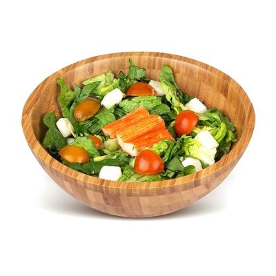 China Minimalist Design Bamboo Salad Bowl Sustainable and Reusable for Eco-Conscious Dining for sale