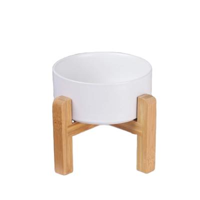 China Wood Stand Adjustable Solid Wood Pet Cat Dog Food Bowl Pet Feeders with NO Time Setting for sale