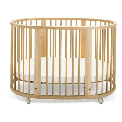 China Gift Craft Industrial Solid Wood Kids Cribs Convertible Toddler Sleeping Bed Swing Rocking for sale