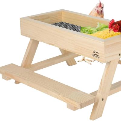 China Handmade Chickenic Table Wooden Picnic Table for Pet Bowls Feeders and Small Animals for sale