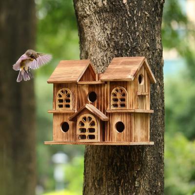 Chine Maison d'oiseaux suspendue en bois, fabriquée à la main, nid de hamster pour jardin à vendre