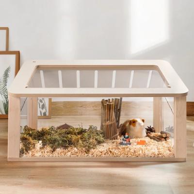 China Watchbox Custom Hamster Hideout Wood Pet Furniture Playhouse Solid Pattern for Small Pets for sale