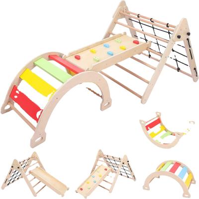 Chine Jeux de gym pour enfants, tout-petits, en salle de sport, jouets d'escalade en bois, triangle pliable, escalade, glissement à vendre