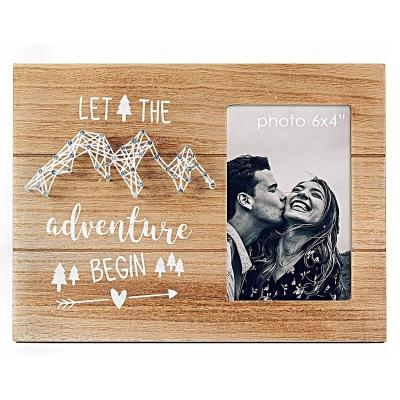 China Wooden Rustic Style Engagement Wedding Gift String Art Photo Frame DIY Picture Frames for sale