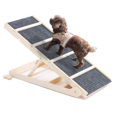 China Pet Training Products Wooden Adjustable Anti-Slip Dog Climb Ladder for Training and Painting for sale