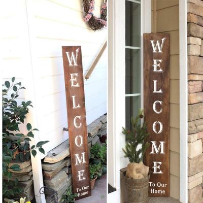 China Popular Sale Fir Wood Home Wedding Welcome Sign Frame Natural/Brown/White Europe for sale