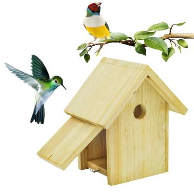 China HOUSES Handmade Hanging Recycle Wood Bird House Custom Eco-Friendly Nest Breeding Box for sale