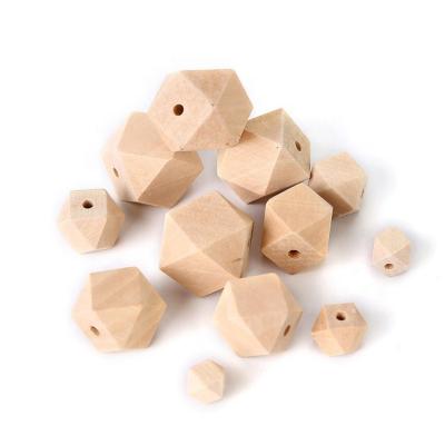 China Eco-friendly Organic Octagon Pine Beech Wooden Wood Bead Wood Natural Color Dia 4-40mm for sale