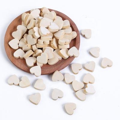 China Wooden Loose Spacer Teething Beads Flat Heart Shape Beech Wood Bead Dia 4-40mm OEM/ODM for sale