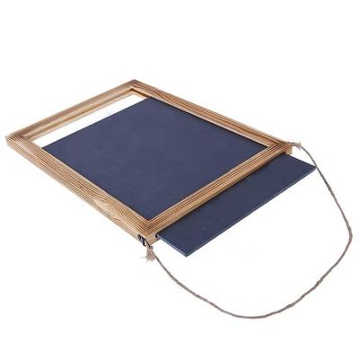 China Modern Style Chalk Blackboard Hanging Menu Wooden Plain Color Pine Wood for Coffee Shops for sale