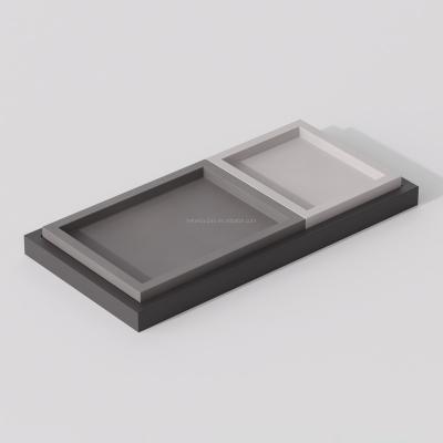 China Minimalist Custom Decorative Cement Stone Table Tray Gift Concrete Tray For Wedding Decorative Candle for sale