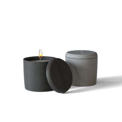 China 2022China Home Decor Supplies Wholesale Modern Cement Other Candle Holders Logo Concrete Candle Jars Vessels Custom Luxury Lid Bulk for sale