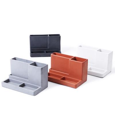 China Morden High Quality Custom Wholesale Custom Pen Holder Concrete Containers Office Stationery Supplier for sale