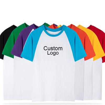 China Custom Printing 100% Cotton Oversized Graphic T-shirts Polyester Anti-Wrinkle Raglan Sleeve Tee Shirts With Logo Custom Logo Printed for sale