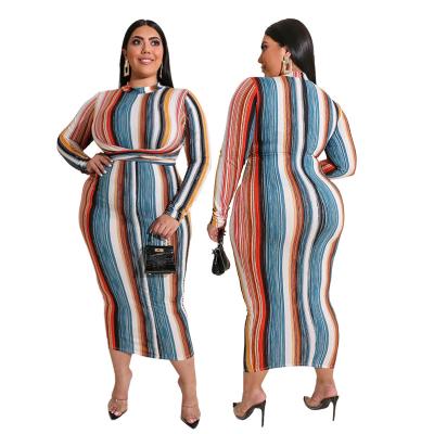 China Anti-Static Custom Made Striped Fancy Dresses Autumn Maxi Dresses For Women Casual Long Maxi Dress For Women for sale