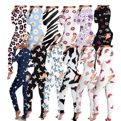 China 2021 New Adult Women's Valentine's Day Custom Wholesale QUICK DRY Onsie Pajamas Overalls Flapper Christmas Onesie With Flap for sale