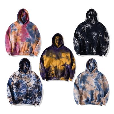 China wholesale Anti-Wrinkle Streetwear Pull Over Hoodies Unisex Men's Women's Hoodies Cotton Pullover Acid Wash Tie Dye 100% Custom Oversized Hoodies for sale