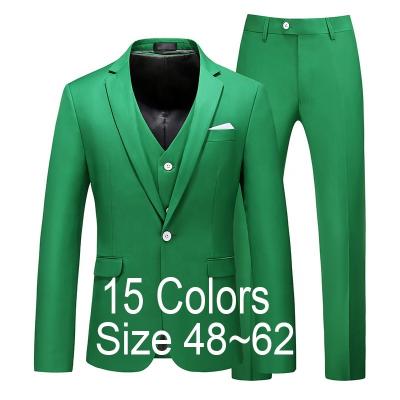 China Custom Made Business Men Suits Blazer Fashion Solid Color Anti-Wrinkle Fit Office 3 Piece Coat Slim Male Classic Formal Design Culotte Wholesale for sale