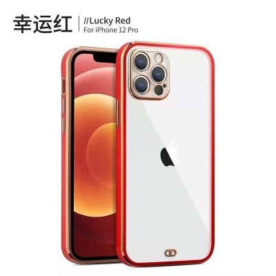 China Apple 13pro Cell Phone Case iPhone 13 Two Color Shockproof Transparent Plating Fits 12pro All Included Cell Phone Case for sale