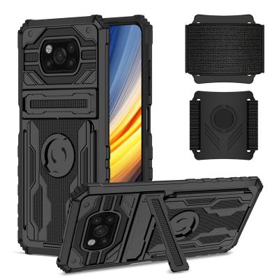 China Wholesale Shockproof Sports Style Multifunctional Shockproof 3 In 1 With Stand Cell Phone Cover Cases For Xiaomi Poco M3 X3 M4 Pro Case for sale