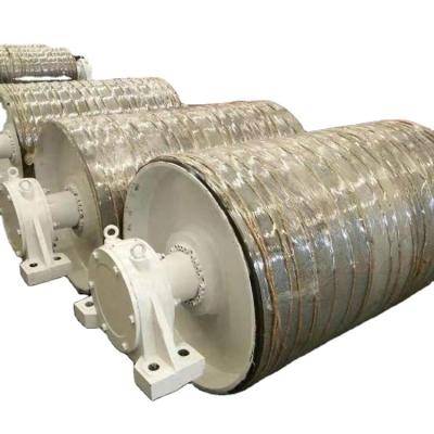 Chine Building Material Stores Conveyor Drive / Head Pulley With Rubber Slowdown And Supporting House à vendre