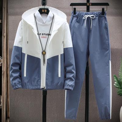 China 2022 Men's Breathable Sportswear Plus Size Trend Casual Jacket Fitness Jogging Two-Piece Set Sportswear for sale