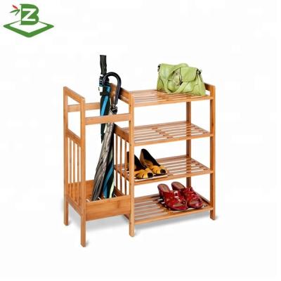 China Modern Hot Sale Bamboo Storage Shoe Rack With Umbrellas Organizer_BSCI Factory for sale