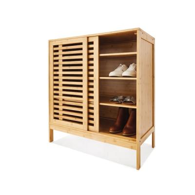 China Multiple Shelves For Shoe Storage Indoor Bamboo Shoe Cabinet With Sliding Doors Multiple Shelves For Shoe Storage_BSCI Factory for sale