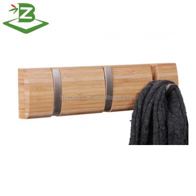 China MOBILE Bamboo Wall Coat Rack Coat Rack 3-Hook Rack Towel Hanger Rack For Bathroom for sale