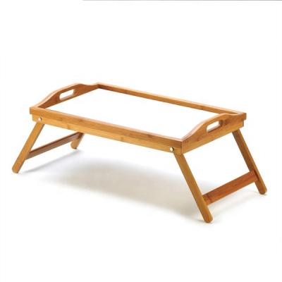 China Hot Sale White Bamboo Bed Tray Tea Coffee Table _FSC Eco-friendly and BSCI Factory for sale