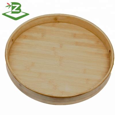 China Bamboo Food Kitchen Round Serving Tray For Food _BSCI Factory for sale