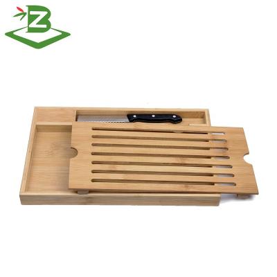 China Sustainable Kitchen Bread Bamboo Cutting Board With Knife for sale