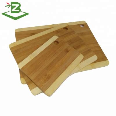 China Sustainable Hot Sale 2 Tone Bamboo Cutting Boards Set 3 PCS Choppers for sale