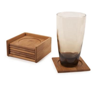 China Sustainable Bamboo Mat Tea Coffee Cup Cork Coaster Set With Holder_BSCI Factory for sale