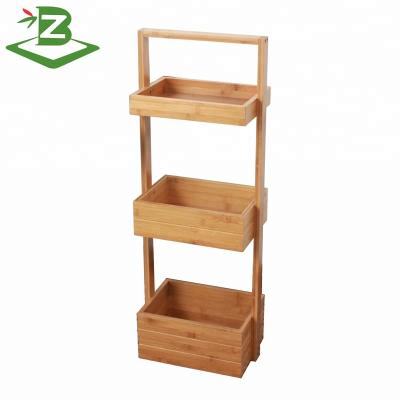 China Eco-friendly 3 Tier Bamboo Shower Caddy Stand Bamboo Bath Caddy_FSC & BSCI Factory for sale