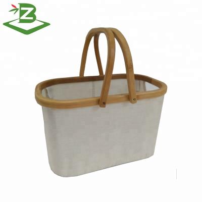 China Eco - Friendly Bamboo Fabric Laundry Basket Clothes Storage Basket_BSCI Factory for sale