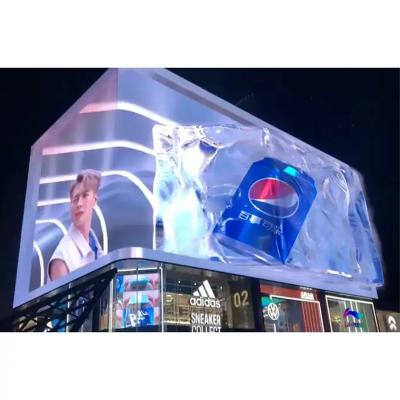 China Outdoor p5 Naked Eye 3D LED Display p10 Outdoor Panel p6.25 90 Degree Building LED Corner Wall for sale