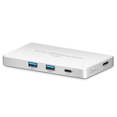 China Aluminum DX7 7IN1 USB3.1 M.2 SSD Case M.2 NVEM USB3.1 HUB Docking Station for sale