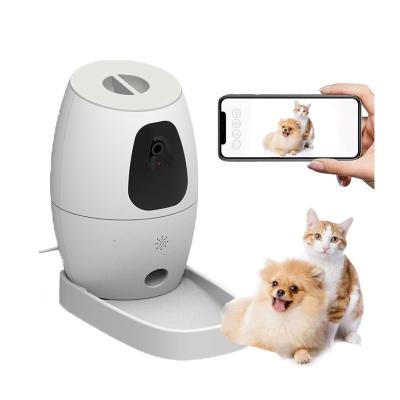 China Automatic Multiple Funtions All In 1 Smart Pet Driver Food Dispenser Pet Monitor Camera For Cat And Dog for sale