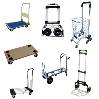 China Home 4 Whees Platform Hand Truck Plastic Foldable Hand Cart Used Warehouse Factory for sale