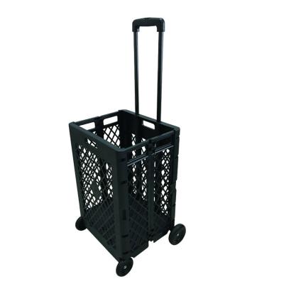 China Plastic Folding Trolley Shopping Cart Aluminum Box Folding Shopping Trolley 20 Kg for sale