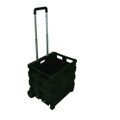 China Shopping Pack and Roll Box Trolley Aluminum Collapsible Portable Foldable Plastic Shopping Trolley with Wheels 20 Kg for sale