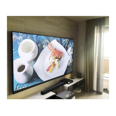 China Crystal Slim Frame 100inch 4K ALR UST Fixed Frame PET Projector Screen For Ultra Short Throw Projector for sale