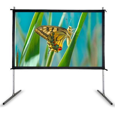 China 72inch-400inch Tripod Customized Quick Folding Portable Projection Screen With Strong Legs And Frame for sale