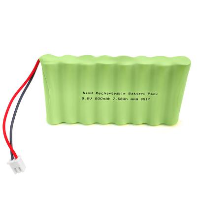 China OEM NiMH Battery Pack 800mah 9.6V 8S1P AAA Rechargeable Battery For Toy Solar Light for sale