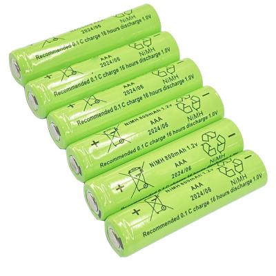 China Celdas de batería recargables Nimh 1.2v Celdas de carga rápida Aaa Tamaño de las baterías 800mah 1100mah en venta